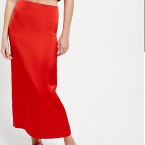 New never wore red silky skirt from Zara